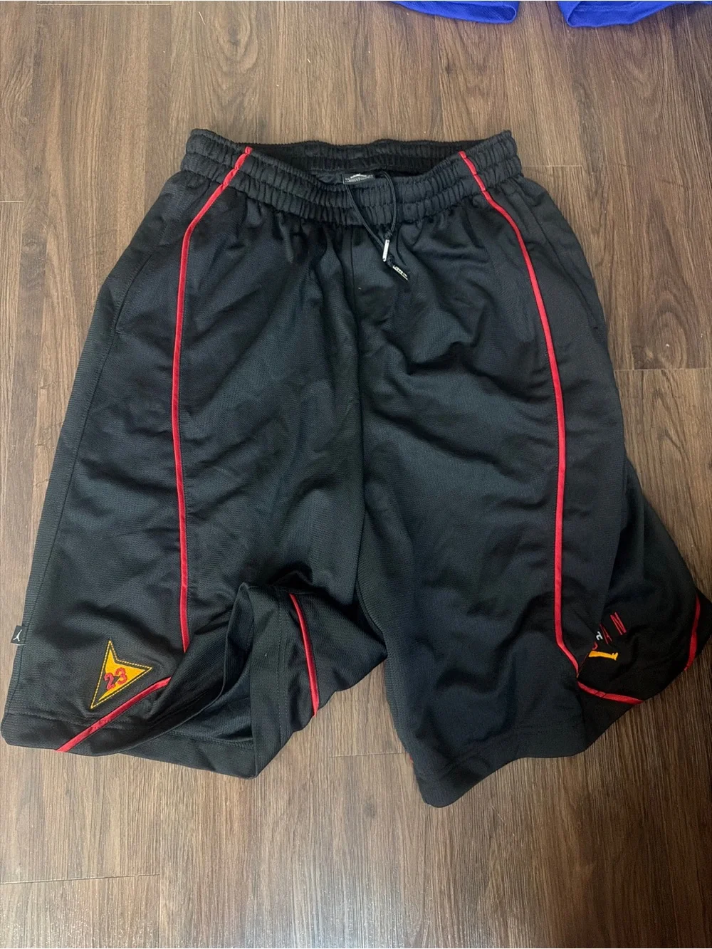 Jordan Black Athletic Shorts with Red Piping